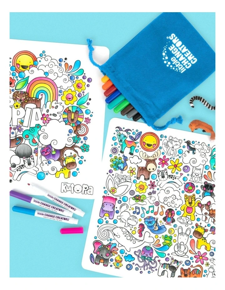 Reusable Silicone Colouring Set - Kutopia by Kasey Rainbow image 3