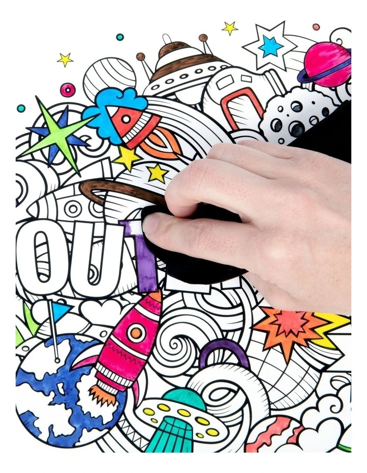 Reusable Silicone Colouring Set - Outer Space image 2