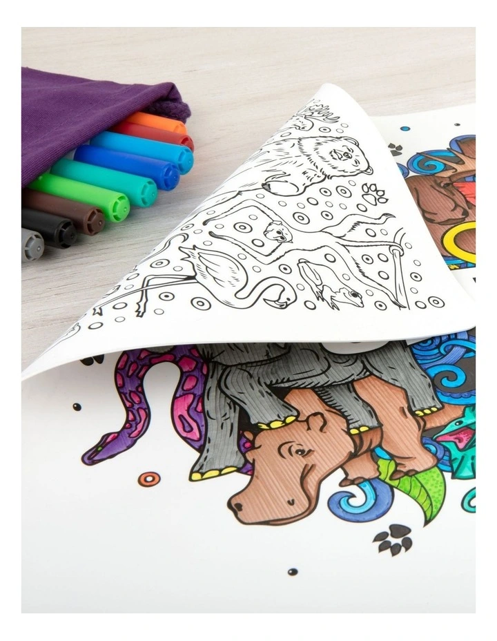 Reusable Silicone Colouring Set - Safari image 2