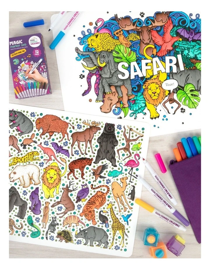 Reusable Silicone Colouring Set - Safari image 3