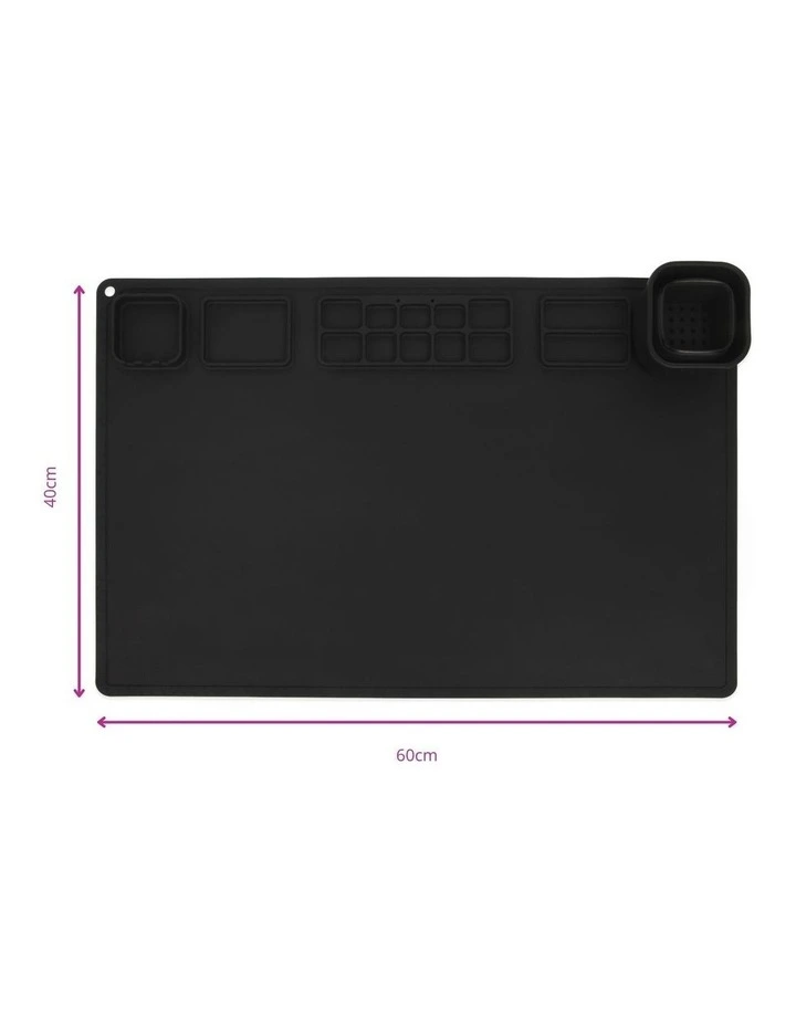 Reusable Silicone Craft Mat Set - Black image 5