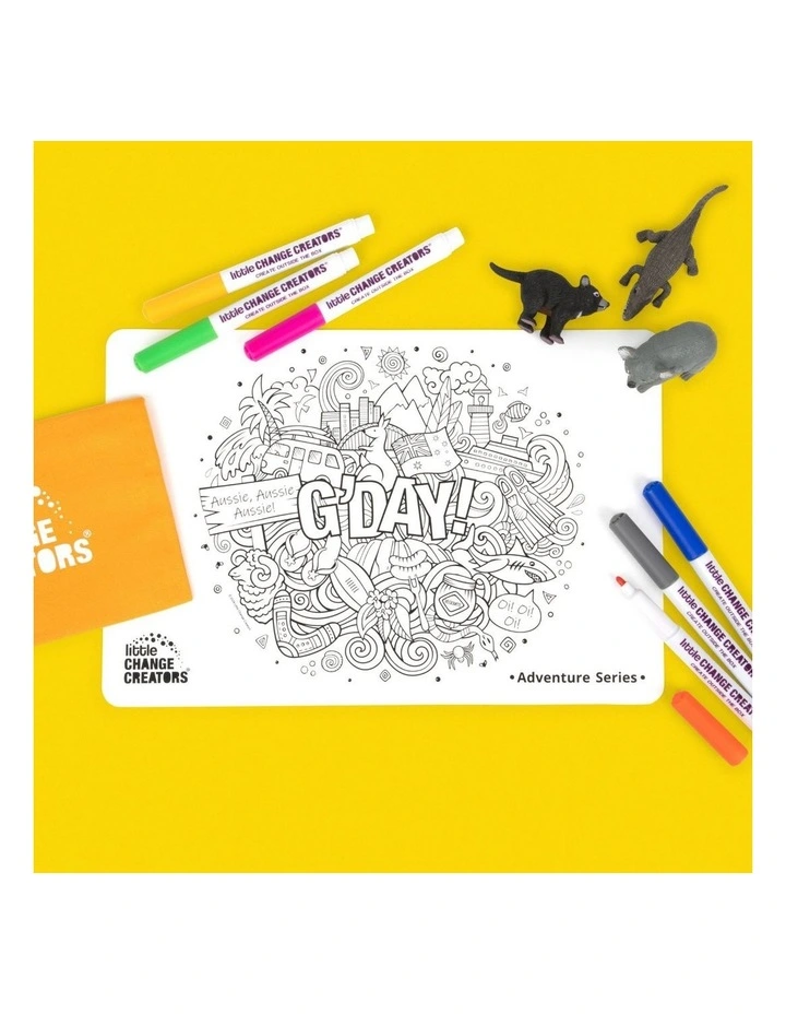 Reusable Silicone Travel Colouring Set G'day! image 3