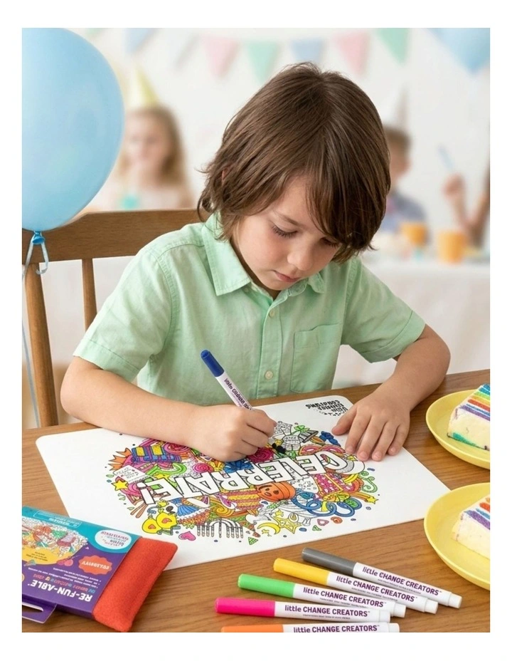 Reusable Silicone Travel Colouring Set Celebrate! image 3