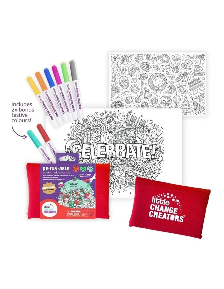 Reusable Silicone Travel Colouring Set  Christmas Limited Edition image 1
