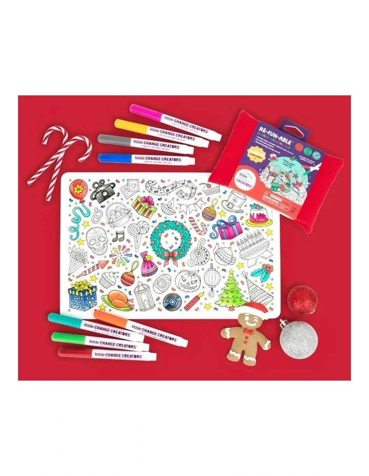 Reusable Silicone Travel Colouring Set  Christmas Limited Edition image 2