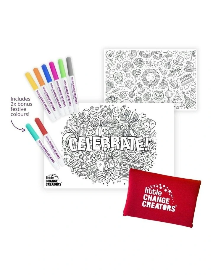 Celebrate Limited Edition Christmas Reusable Colouring Activity Set image 2