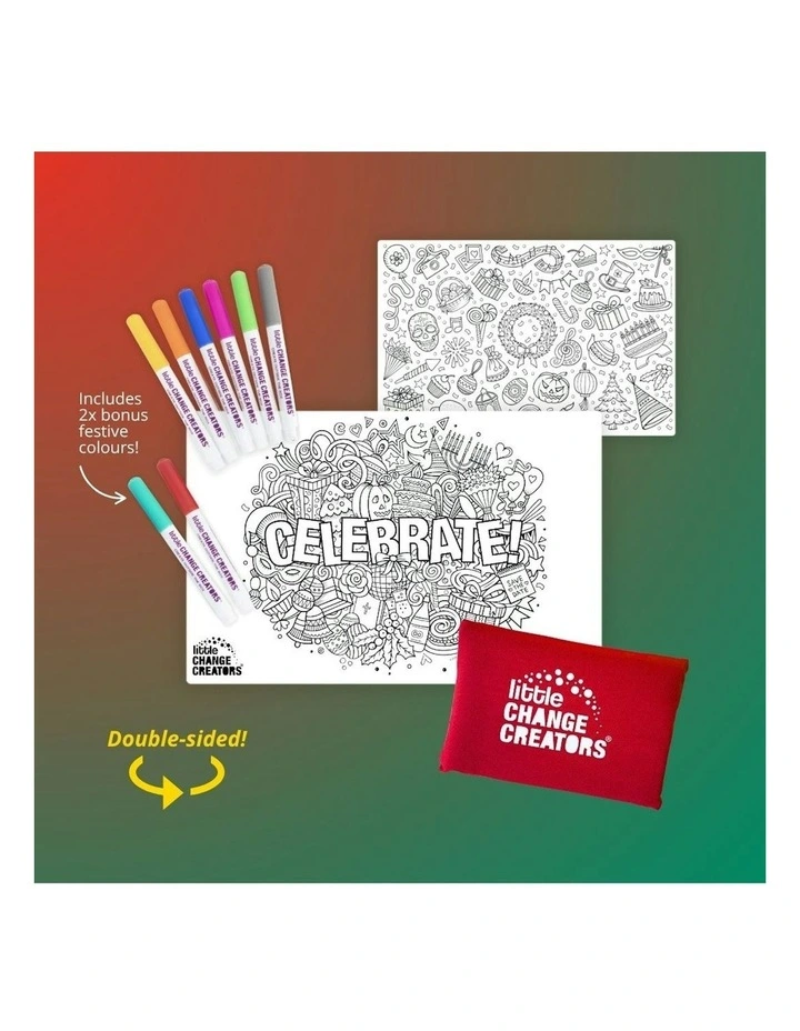 Celebrate Limited Edition Christmas Reusable Colouring Activity Set image 3