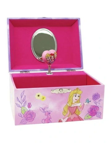Princess Watercolour Musical Jewellery Storage Box in Pink