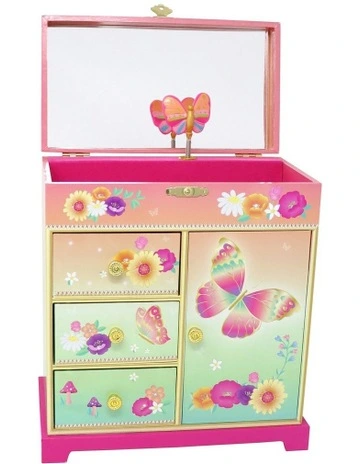 Rainbow Butterfly Large Music Box in Multi