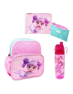 Mermaid Sparkle Backpack And Pencil Case Set in Pink