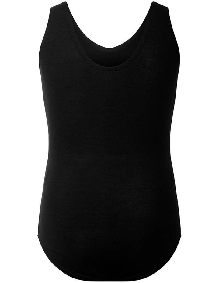 Gathered Tank Leotard in Black image 2