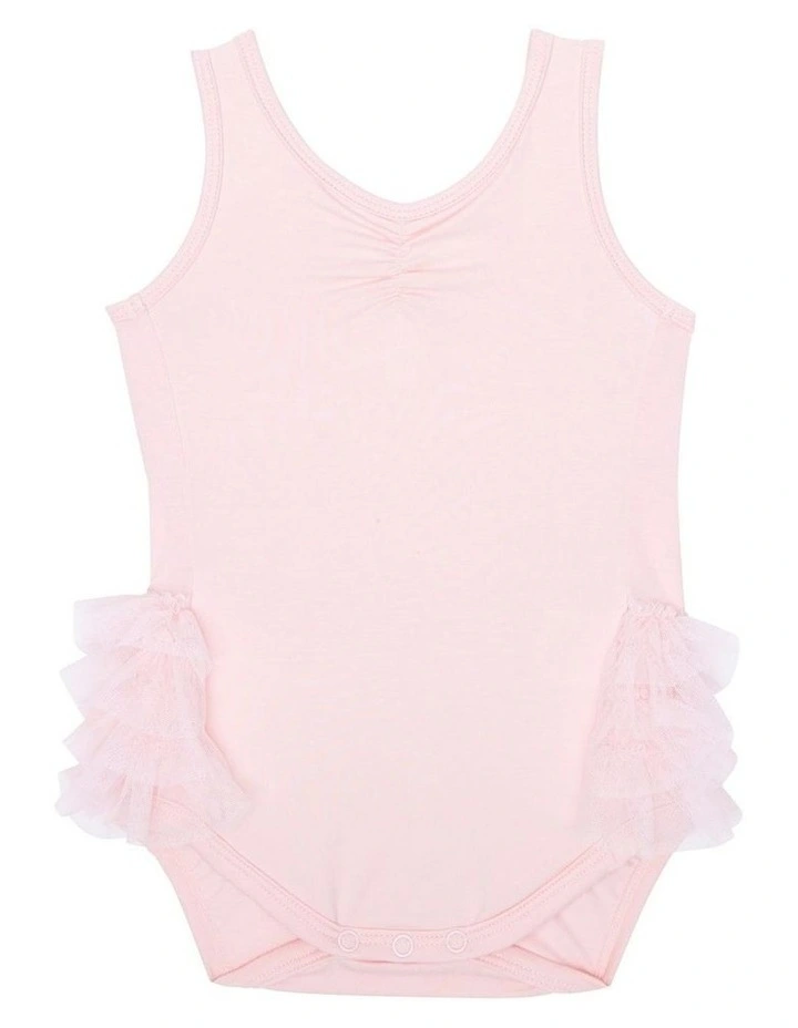 Ballet Onesie with Ruffles and Bow in Pink image 1
