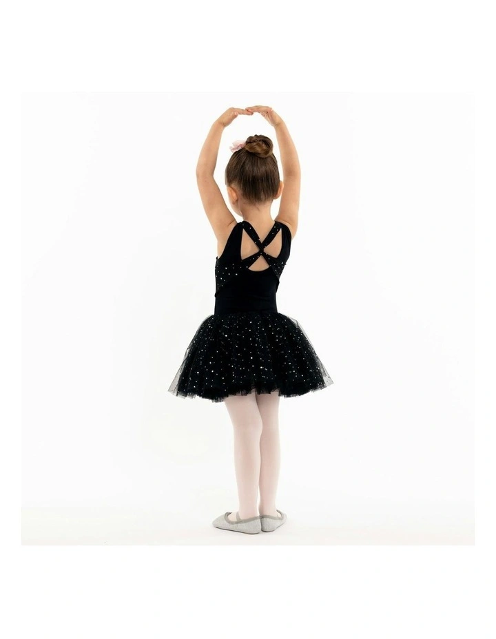 Mesh Cross Back Tutu Dress in Black image 4