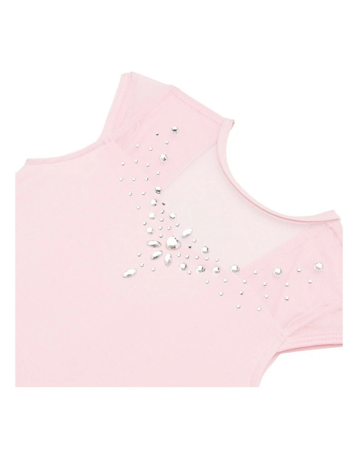 Jewelled Sweetheart Neckline Leotard in Pink image 6