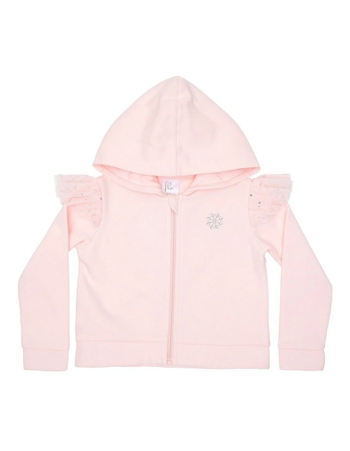 Evie Tulle Frill Hoodie in Pink image 1