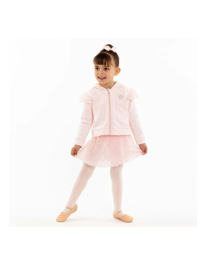 Evie Tulle Frill Hoodie in Pink image 3