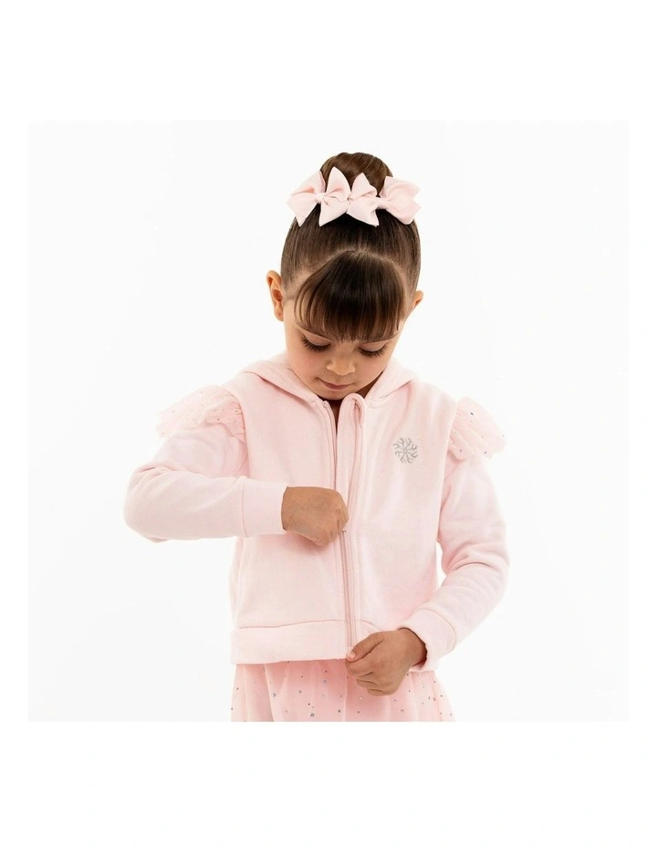 Evie Tulle Frill Hoodie in Pink image 4
