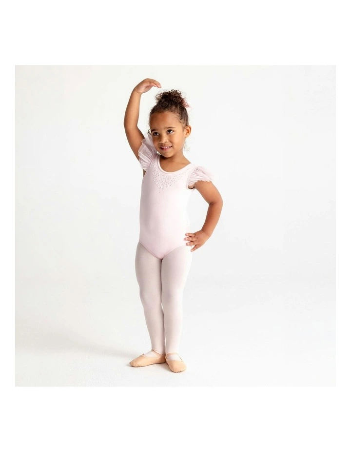 Meghan Pearl Collar Frill Sleeve Leotard in Pink image 5