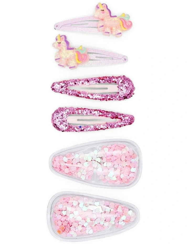 Unicorn Hair Clip Set in Multi image 1