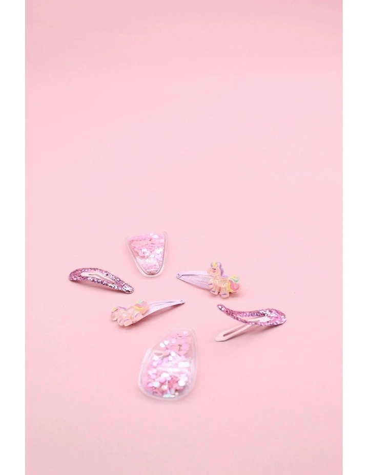 Unicorn Hair Clip Set in Multi image 2