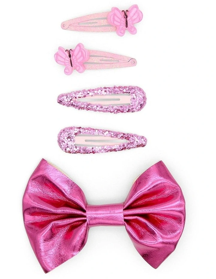 Mariposa Hair Clip Set in Hot Pink image 1