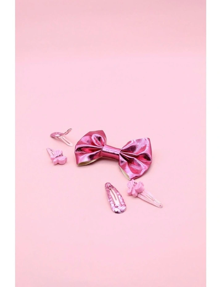 Mariposa Hair Clip Set in Hot Pink image 2