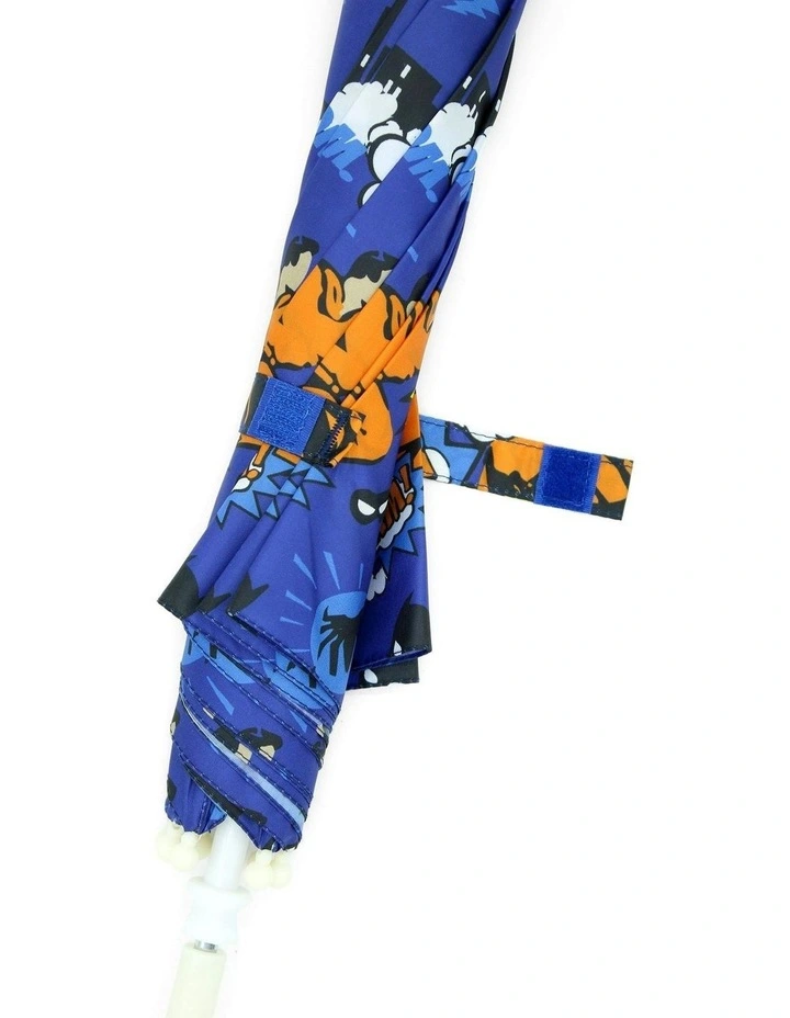 Superhero Umbrella in Blue Comic Print image 3
