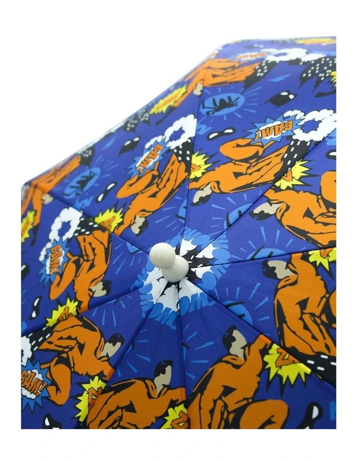 Superhero Umbrella in Blue Comic Print image 4