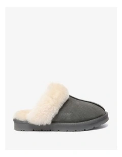 Muffin Slipper Suede in Grey