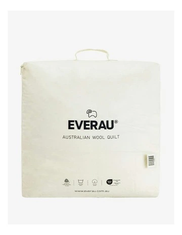 Luxury Australian Wool Quilt 350GSM Single in White