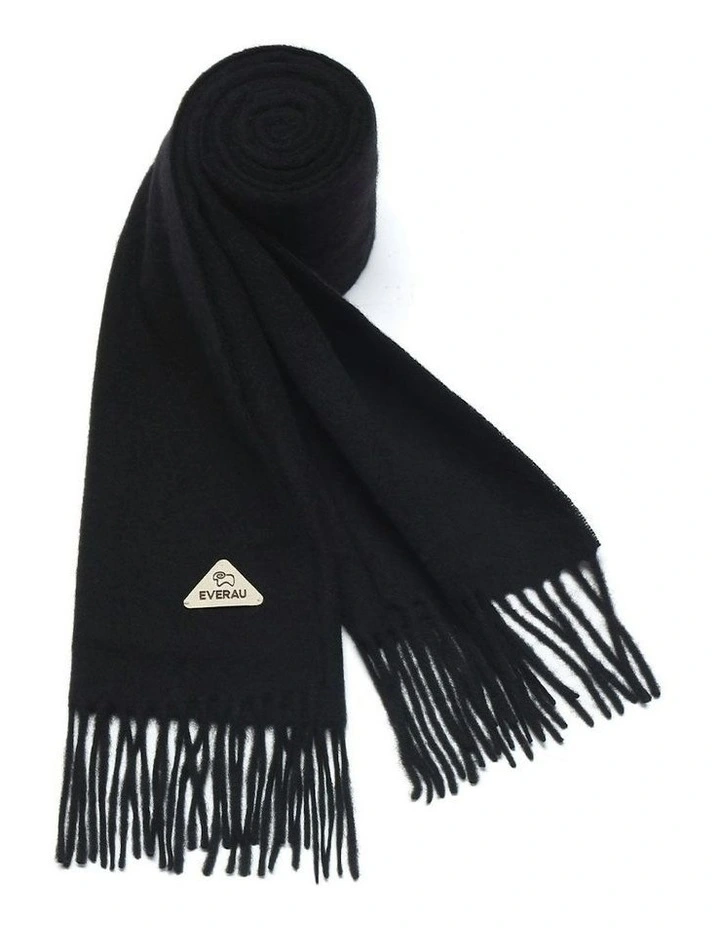 Eva Plain Scarf in Black image 3