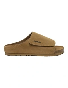 Justice Embossed Slides in Chestnut