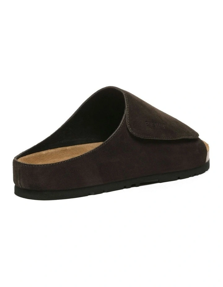 Justice Embossed Slides in Chocolate image 3