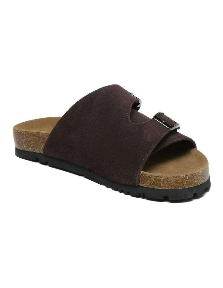 Alexis Adjustable Strap Slides in Chocolate image 2