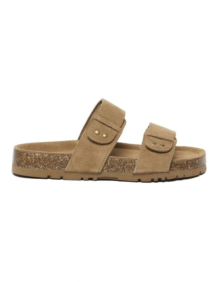 Aurelia Double Strap Slides in Chestnut image 1