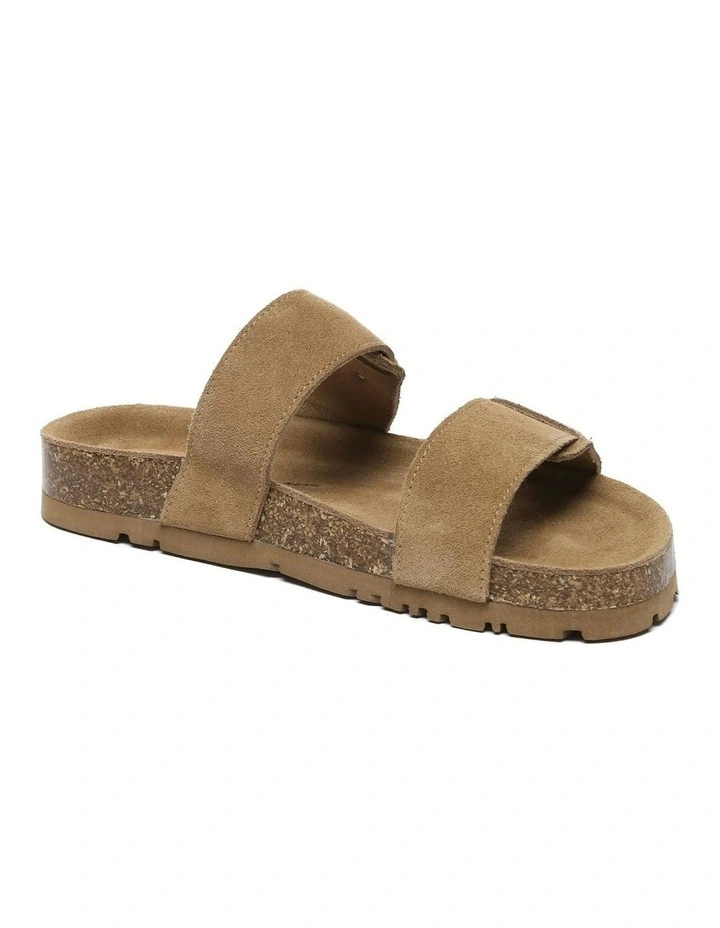 Aurelia Double Strap Slides in Chestnut image 2