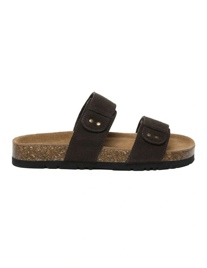 Aurelia Double Strap Slides in Chocolate image 1