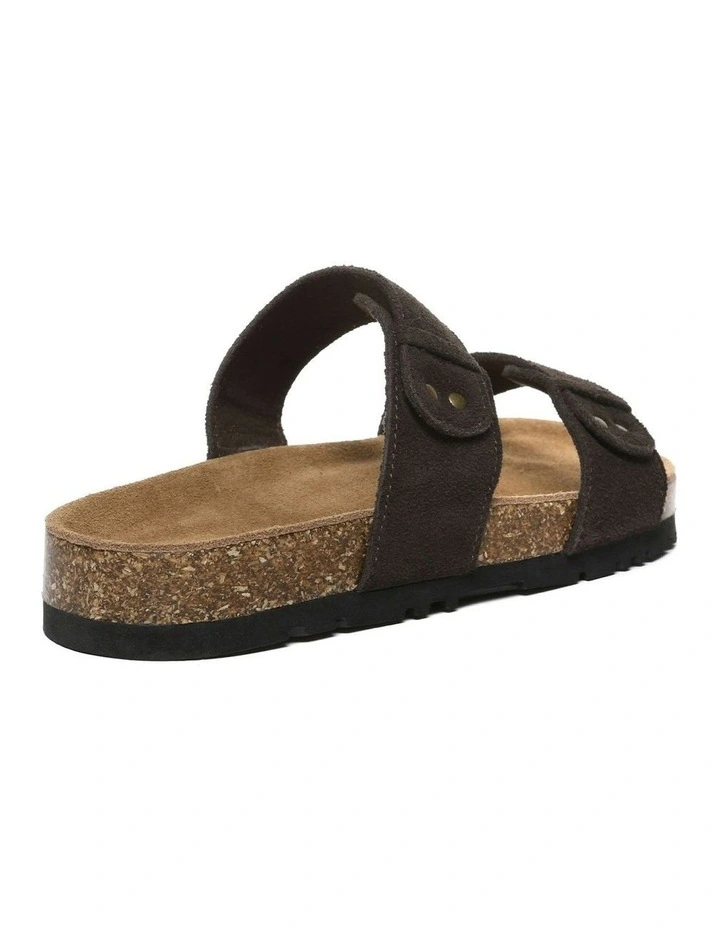 Aurelia Double Strap Slides in Chocolate image 3