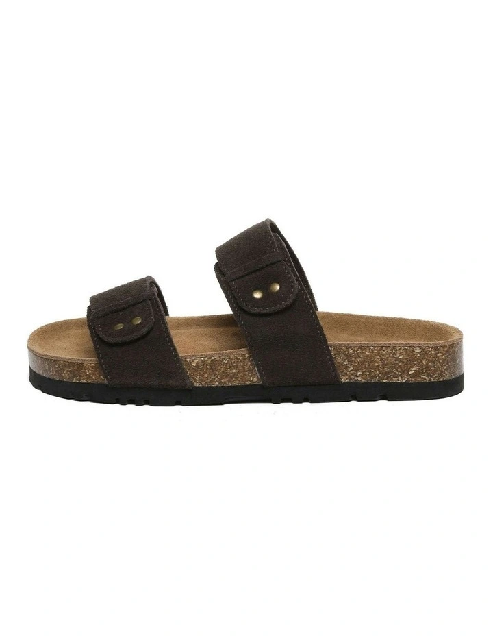 Aurelia Double Strap Slides in Chocolate image 4