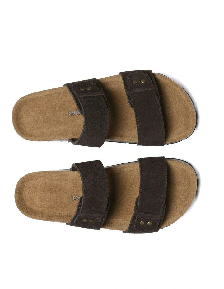 Aurelia Double Strap Slides in Chocolate image 5