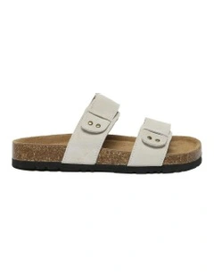 Aurelia Double Strap Slides in Sand