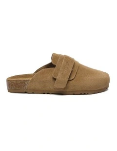 Skyler Double Adjustable Strap Embossed Clog in Chestnut