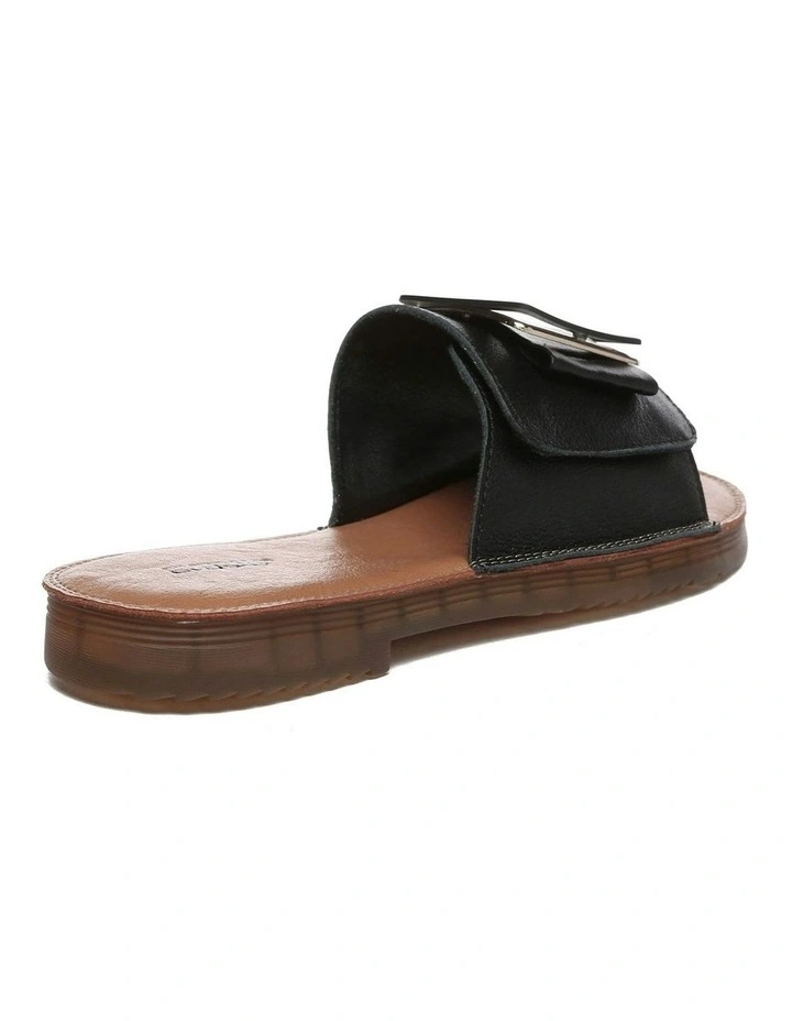 Bera Leather Buckle Ultra Soft Flats in Black image 3