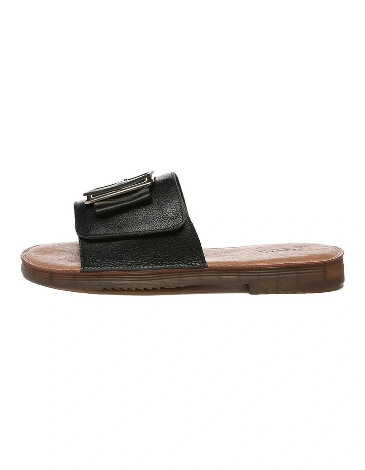 Bera Leather Buckle Ultra Soft Flats in Black image 4