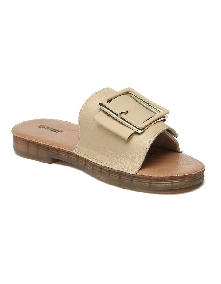 Bera Leather Buckle Ultra Soft Flats in Nude image 2