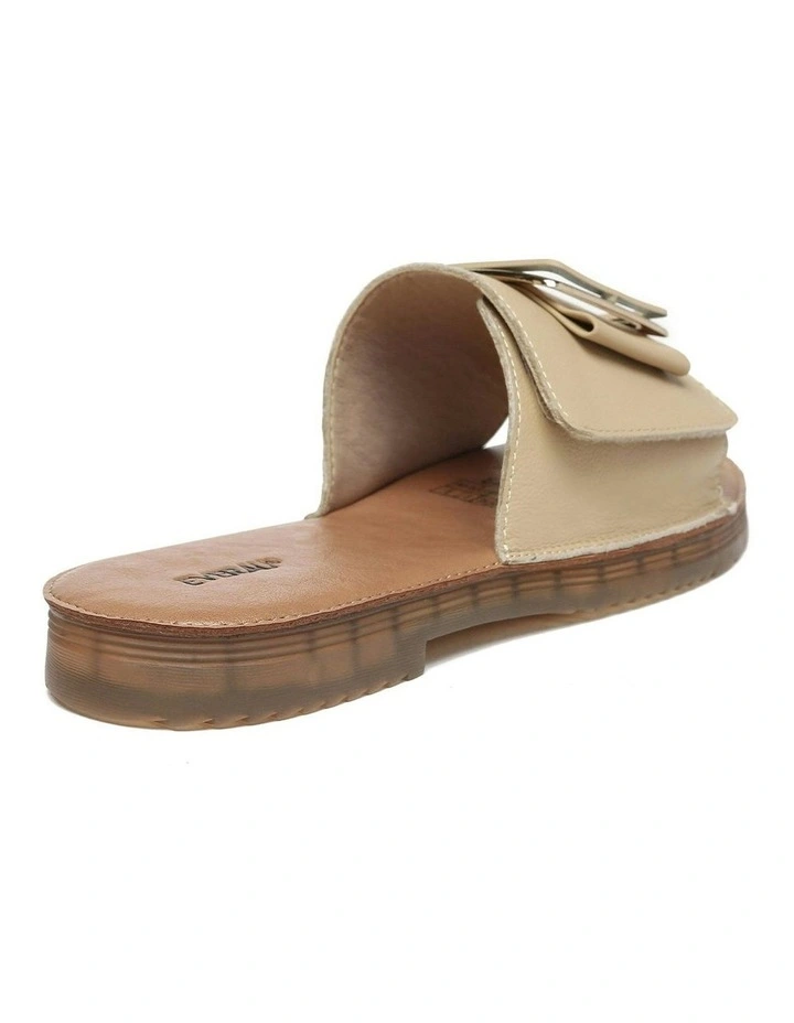 Bera Leather Buckle Ultra Soft Flats in Nude image 3