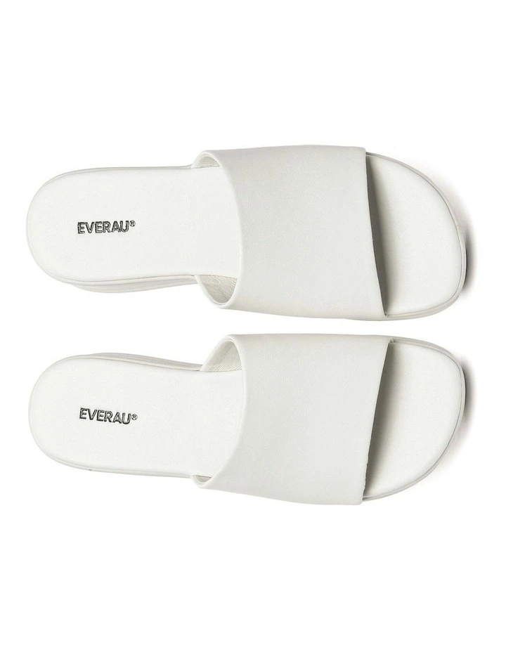 Fiona Leather Platform Slides in White image 5