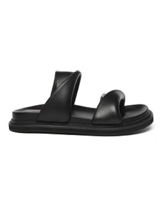 Eloise Paded Twist Sandals in Black