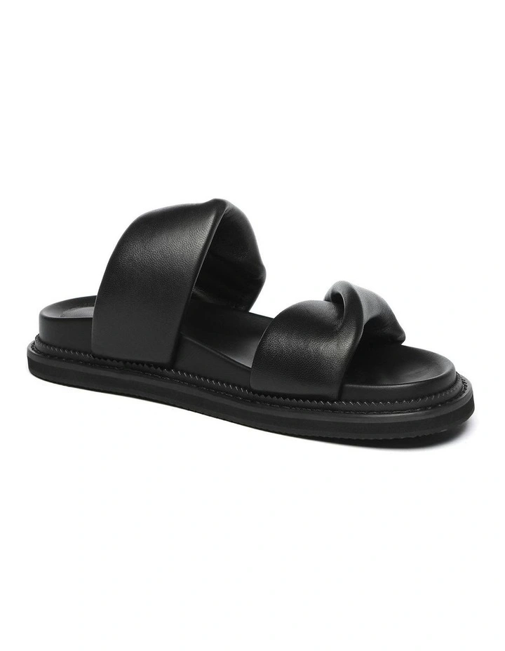 Eloise Paded Twist Sandals in Black image 2