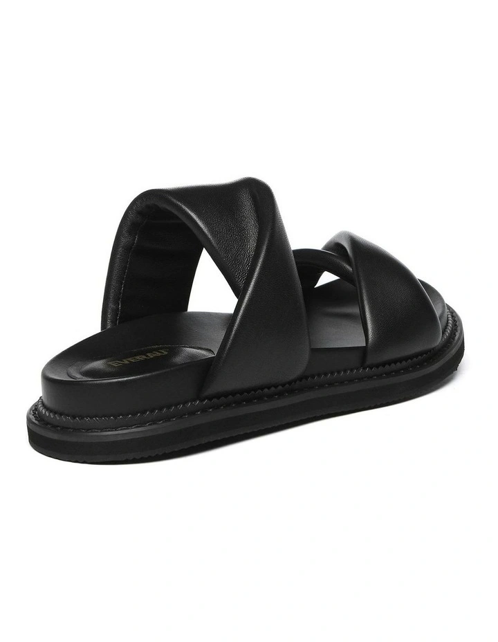 Eloise Paded Twist Sandals in Black image 3